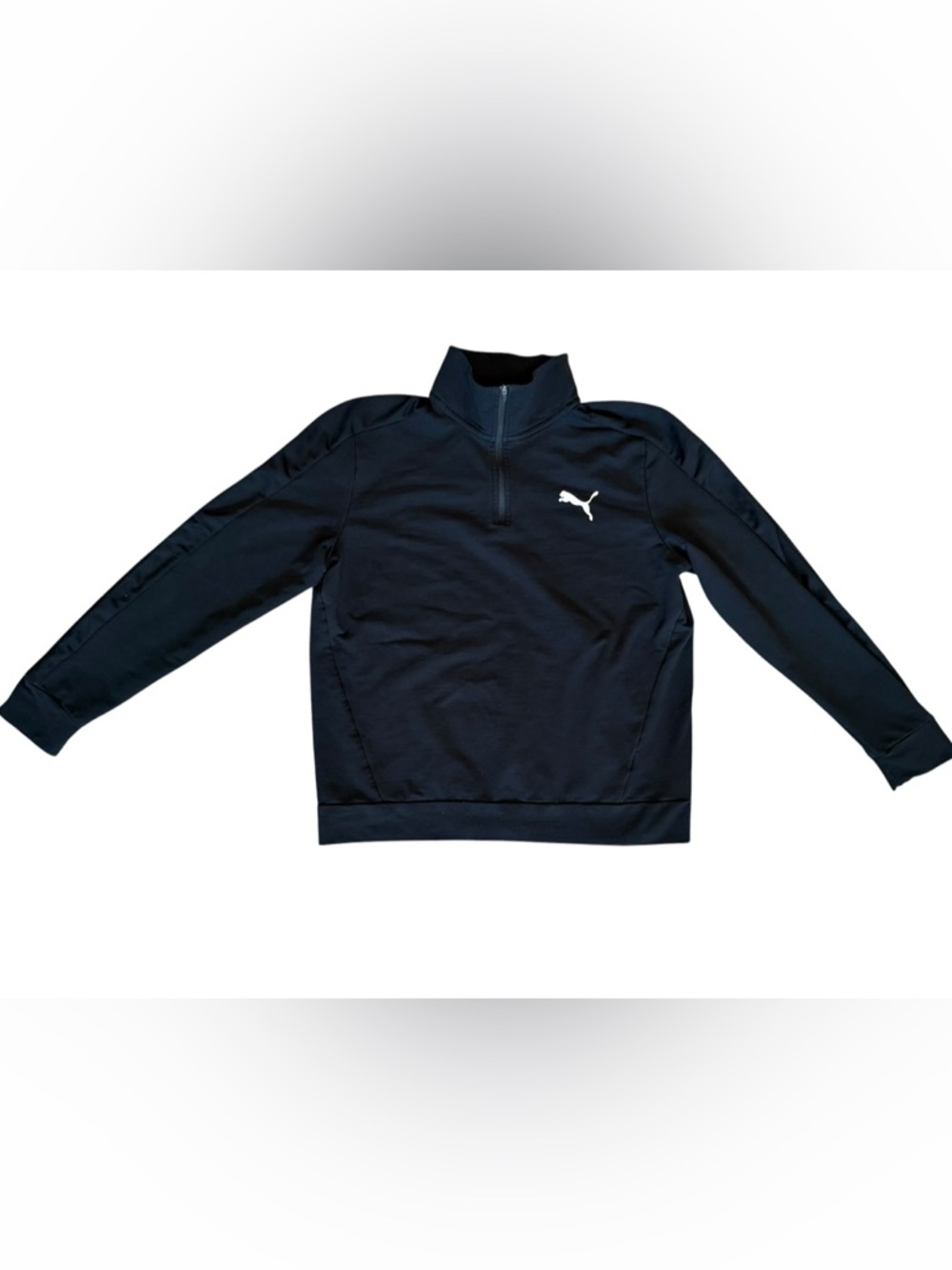 Puma Men's Black Half-Zip Athletic Pullover with White Logo size XL